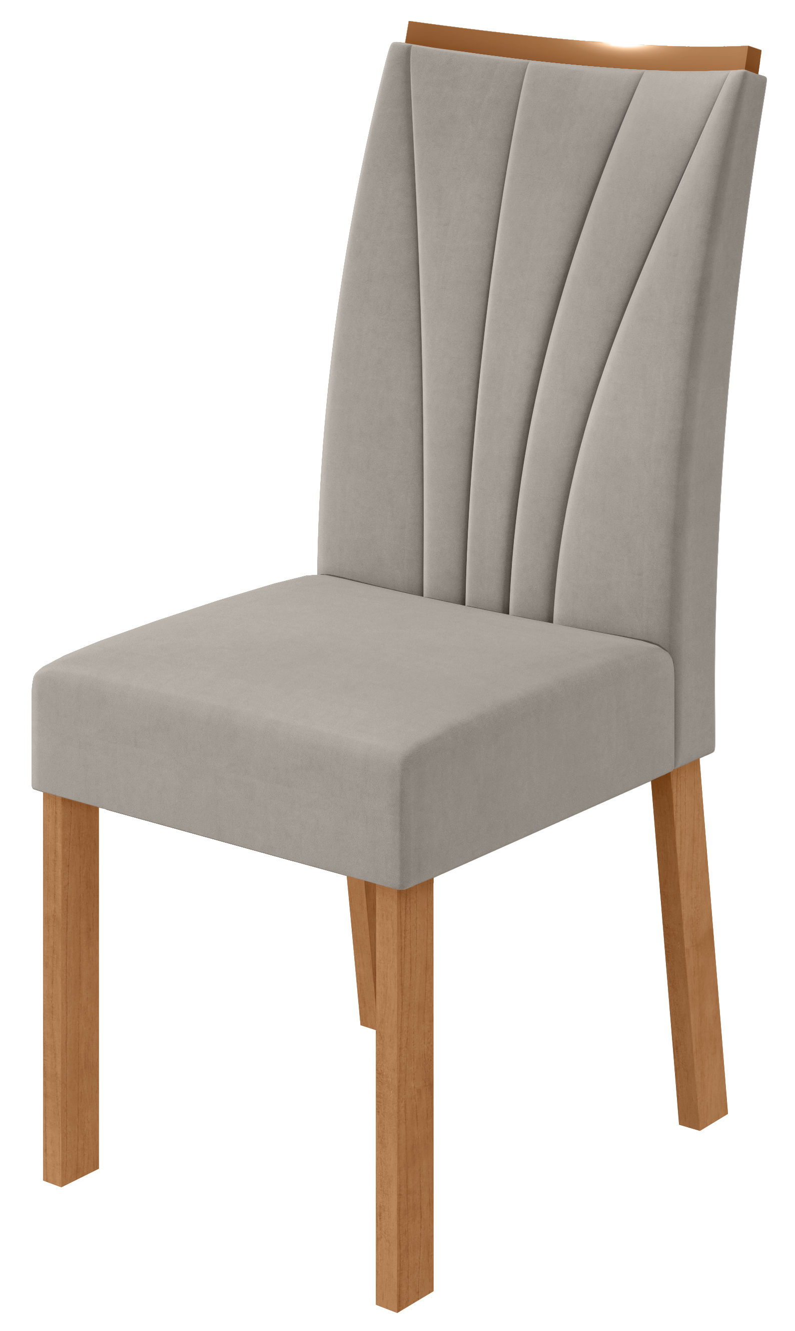 CADEIRA APOGEU 2025 C/4 AMENDOA CLEAN#VELUDO LISO CAPUCCINO