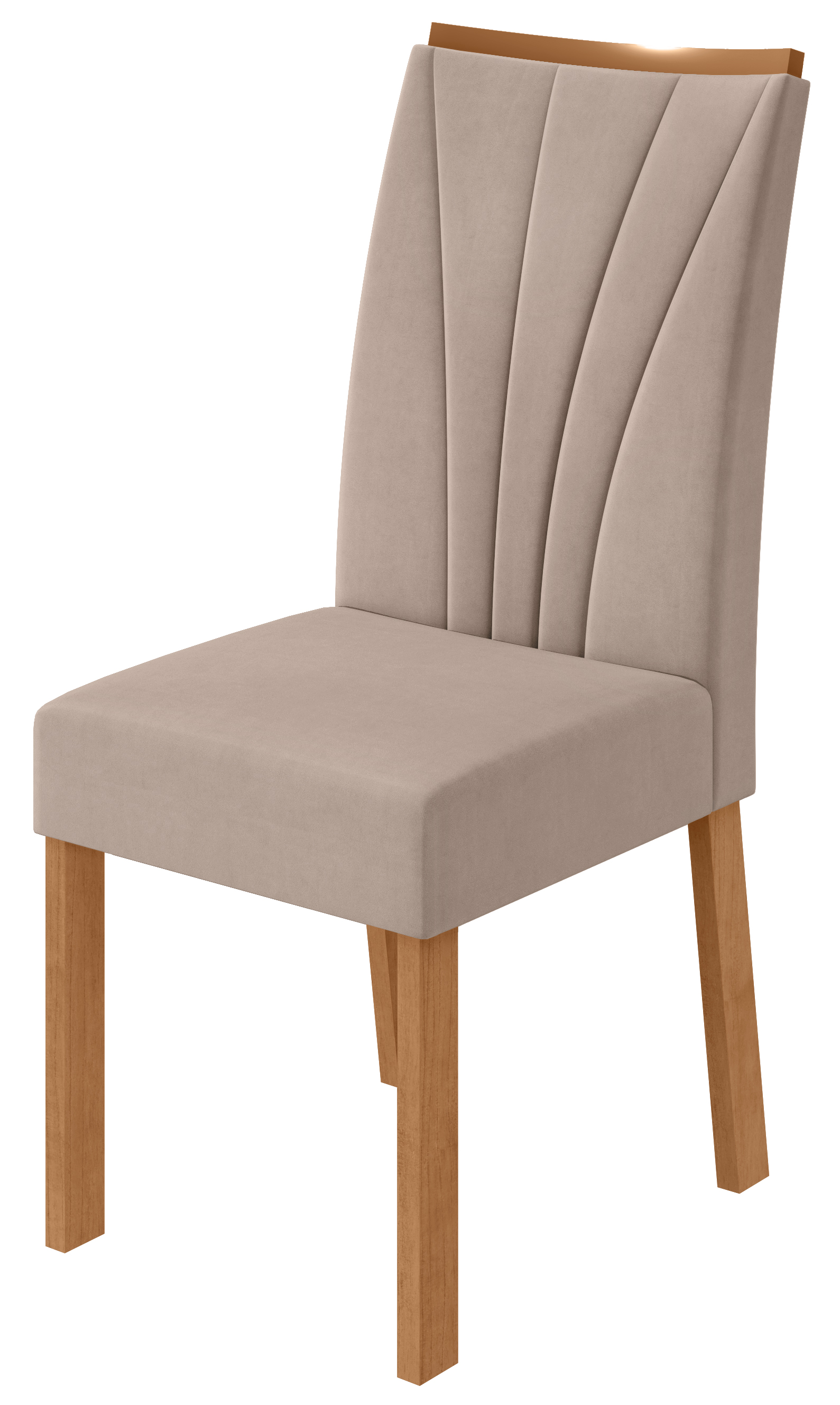 CADEIRA APOGEU 2025 C/6 AMENDOA CLEAN#VELUDO NATURALE CREME