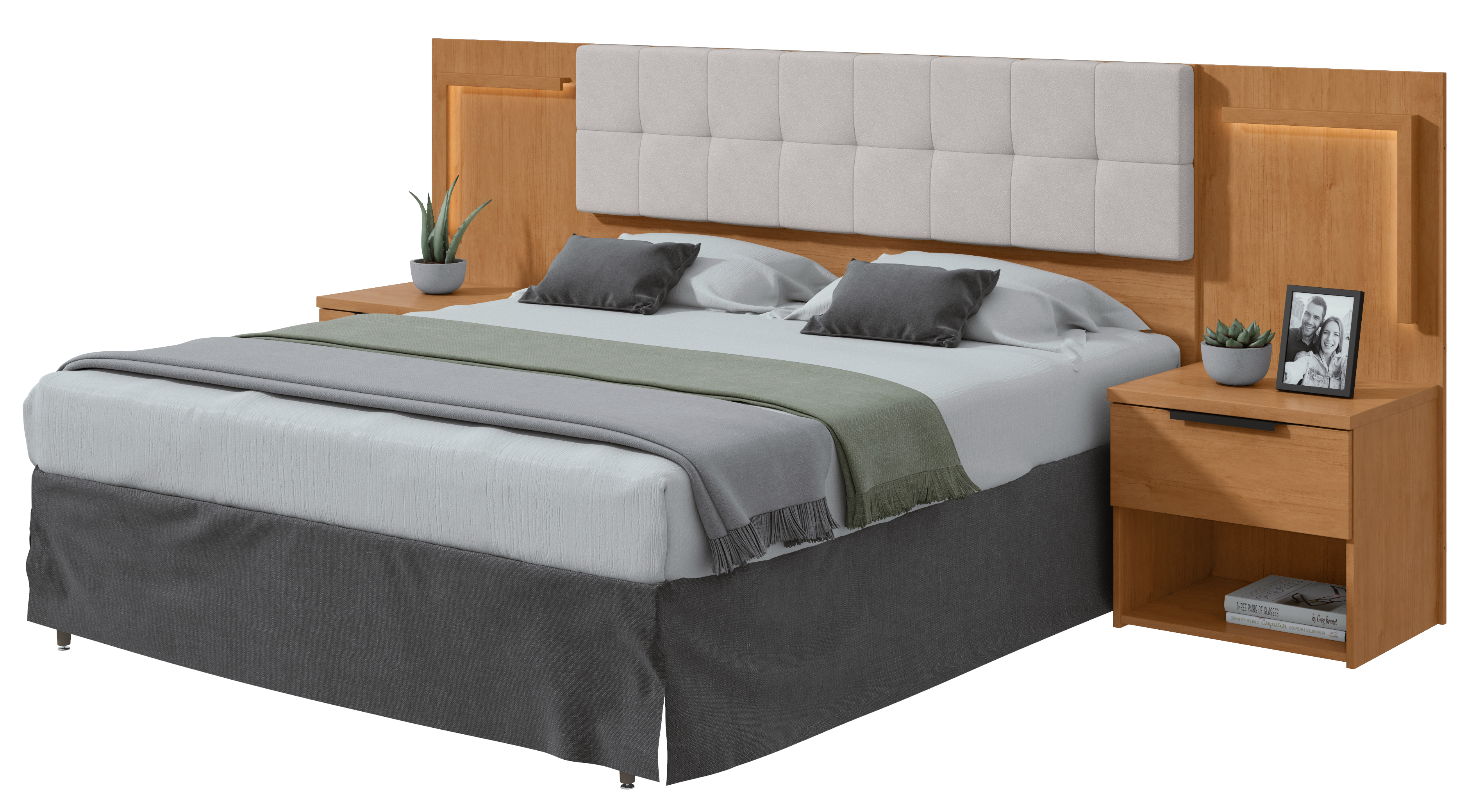 CABECEIRA BOX 1,6 CALITAN 2023 AMENDOA CLEAN#CORANO BEGE#S/LED