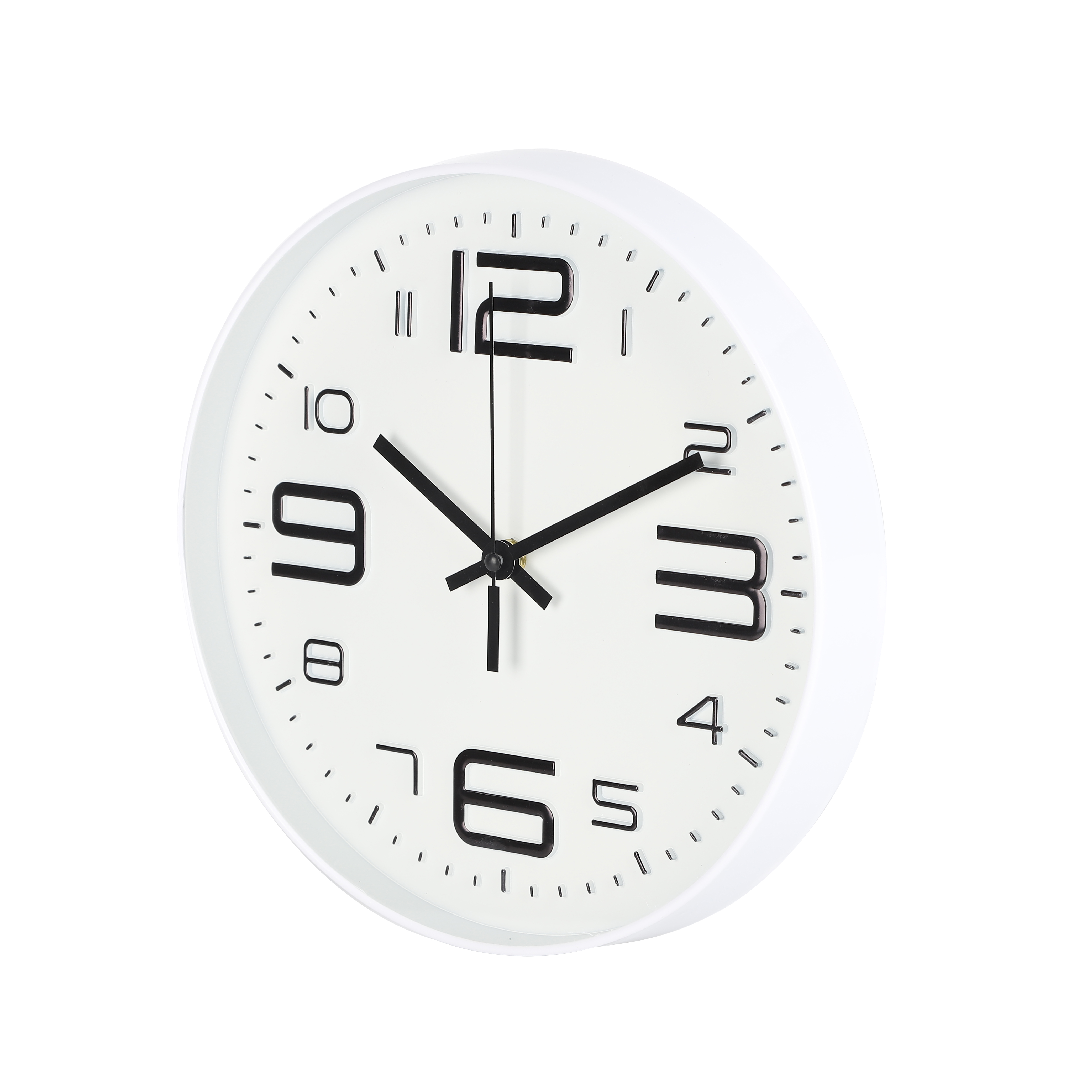 RELOGIO DE PAREDE BRANCO COM NUMEROS PRETOSDIÂMETRO - 29CM