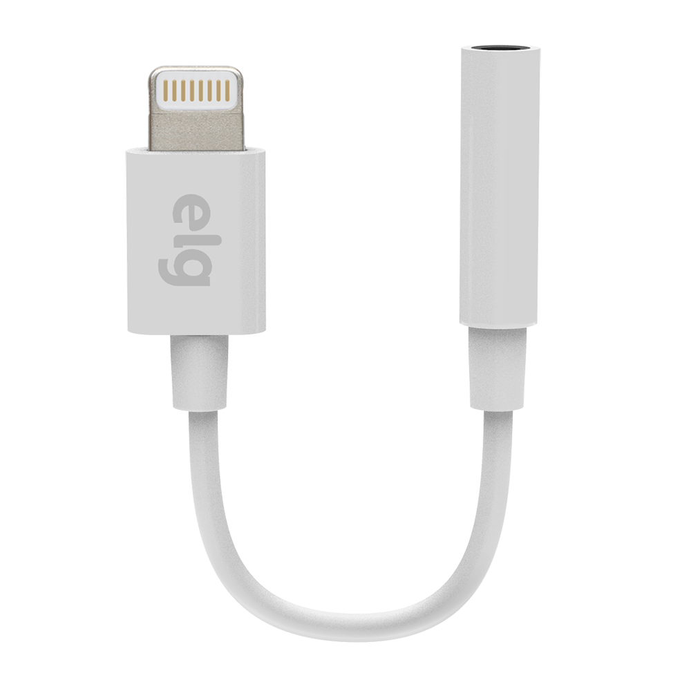 ADAPTADOR DE ÁUDIO AUX P3 PARA APPLE LIGHTNING - ÁUDIO E MICROFONE - 8,5CM - PVC - BRANCO - ADP8P3